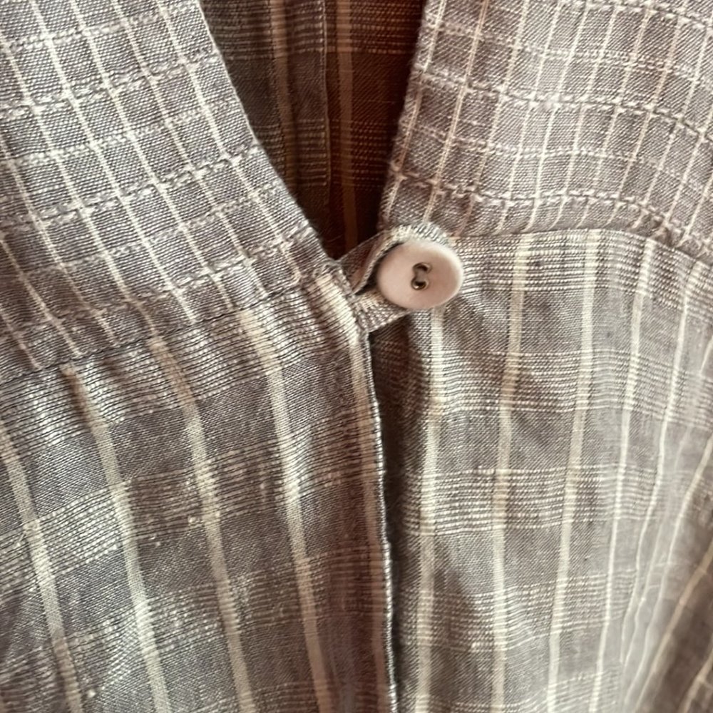Poetry Size 12/14  Grey/White Linen Kimono - Picture 7 of 8
